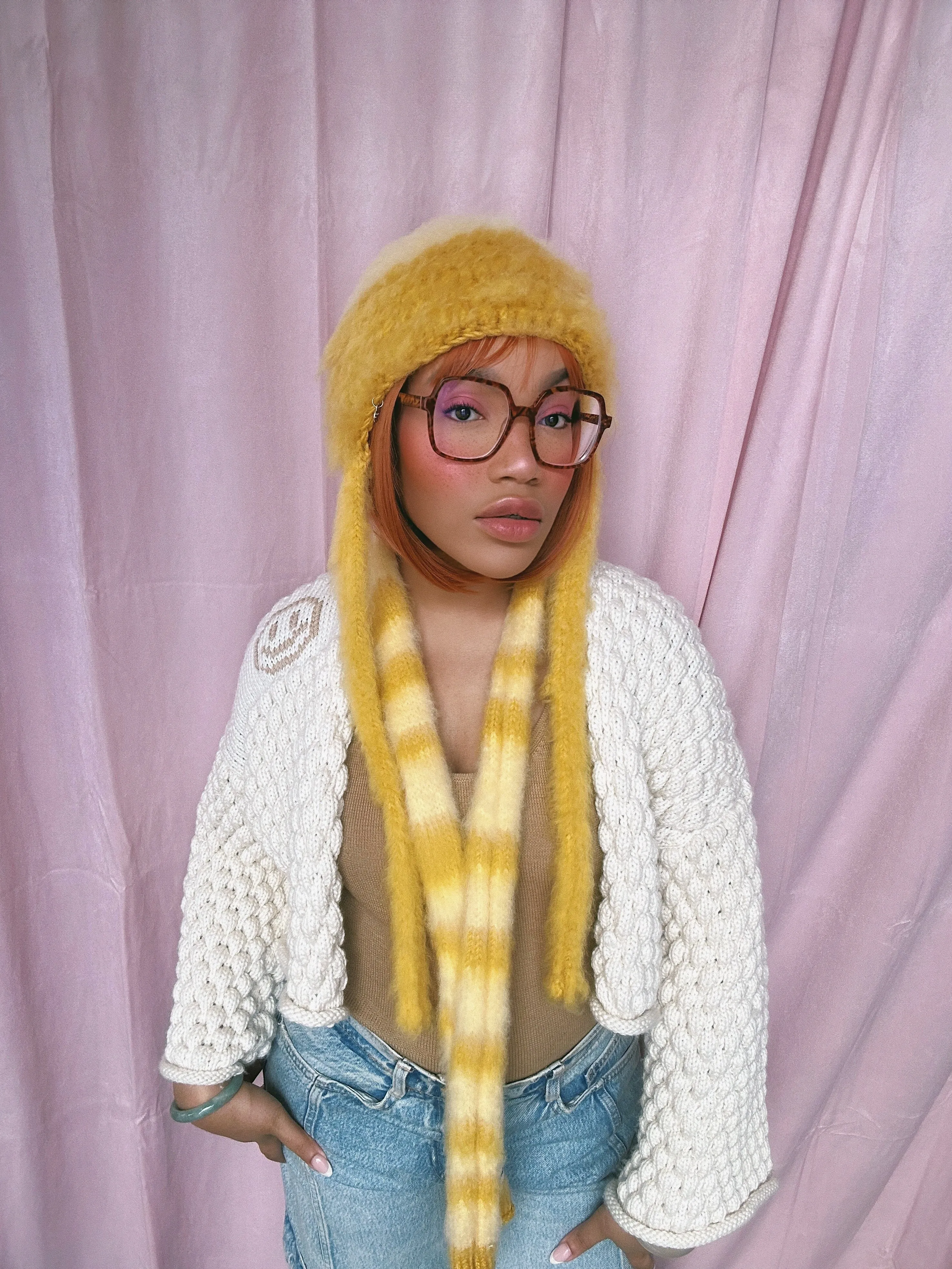 (1 Of 1) Yellow skinny Scarf - READY TO SHIP