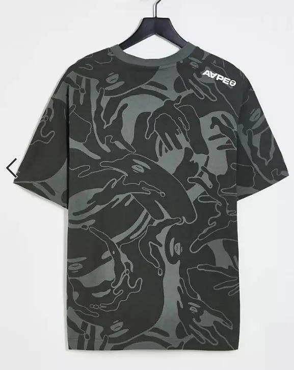 A BATHING APE  |Crew Neck Pullovers Camouflage Cotton Short Sleeves Logo