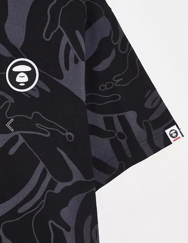 A BATHING APE  |Crew Neck Pullovers Camouflage Cotton Short Sleeves Logo