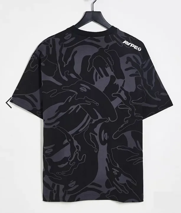 A BATHING APE  |Crew Neck Pullovers Camouflage Cotton Short Sleeves Logo