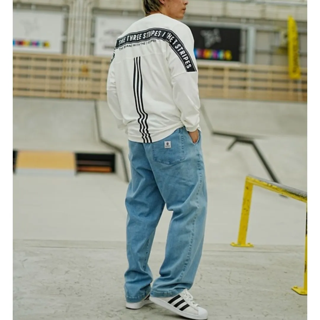 adidas  |Crew Neck Street Style Long Sleeves Cotton Oversized