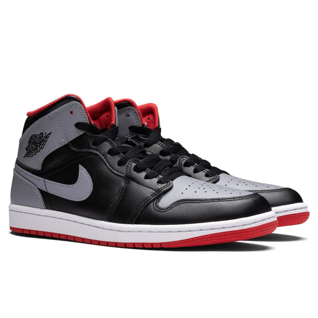 Air Jordan 1 Mid - Black/Cement Grey/Fire Red