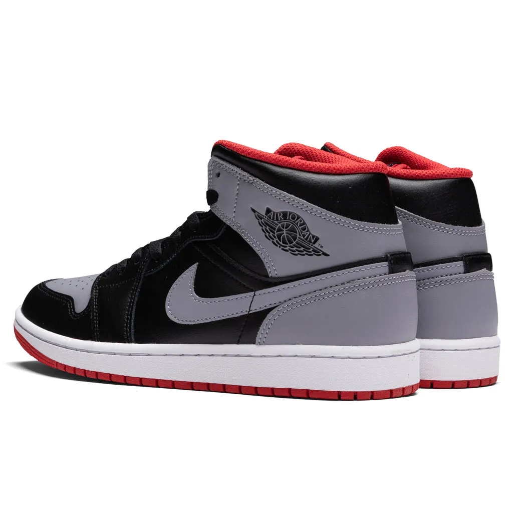 Air Jordan 1 Mid - Black/Cement Grey/Fire Red