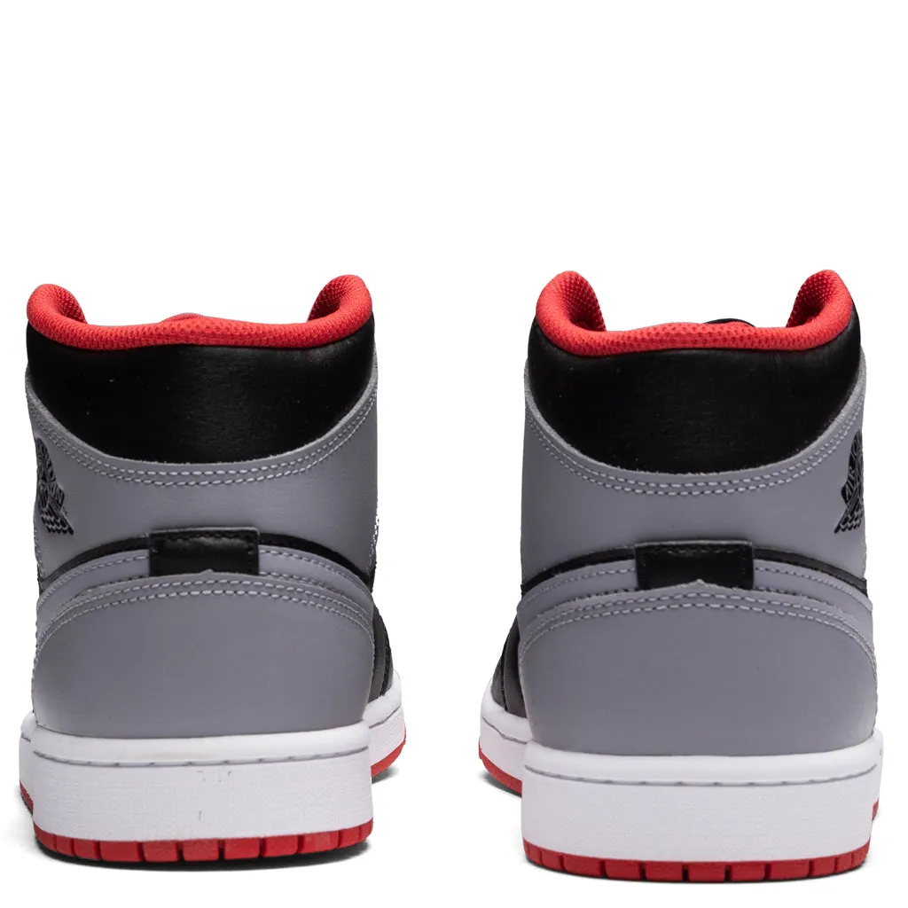 Air Jordan 1 Mid - Black/Cement Grey/Fire Red