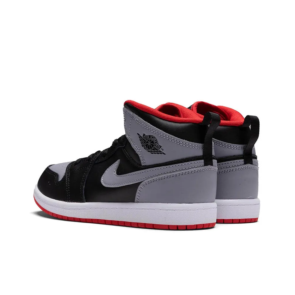 Air Jordan 1 Mid (PS) - Black/Cement Grey/Fire Red/White