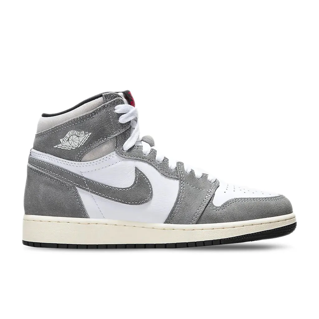 Air Jordan 1 Retro High OG (GS) - Black/Fire Red/LT Smoke Grey