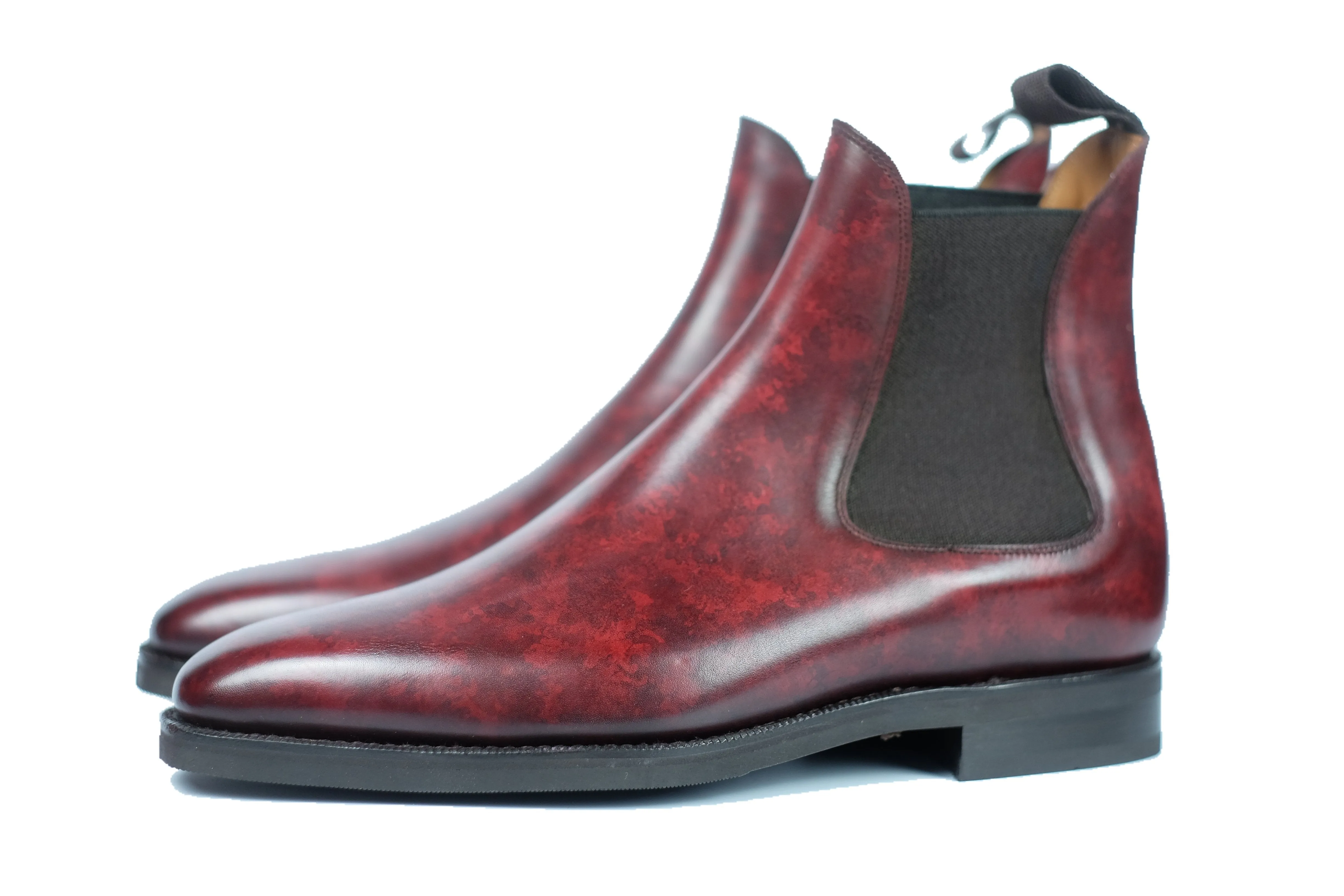 Alki - MTO - Burgundy Marble Patina - LPB Last - City Rubber Sole