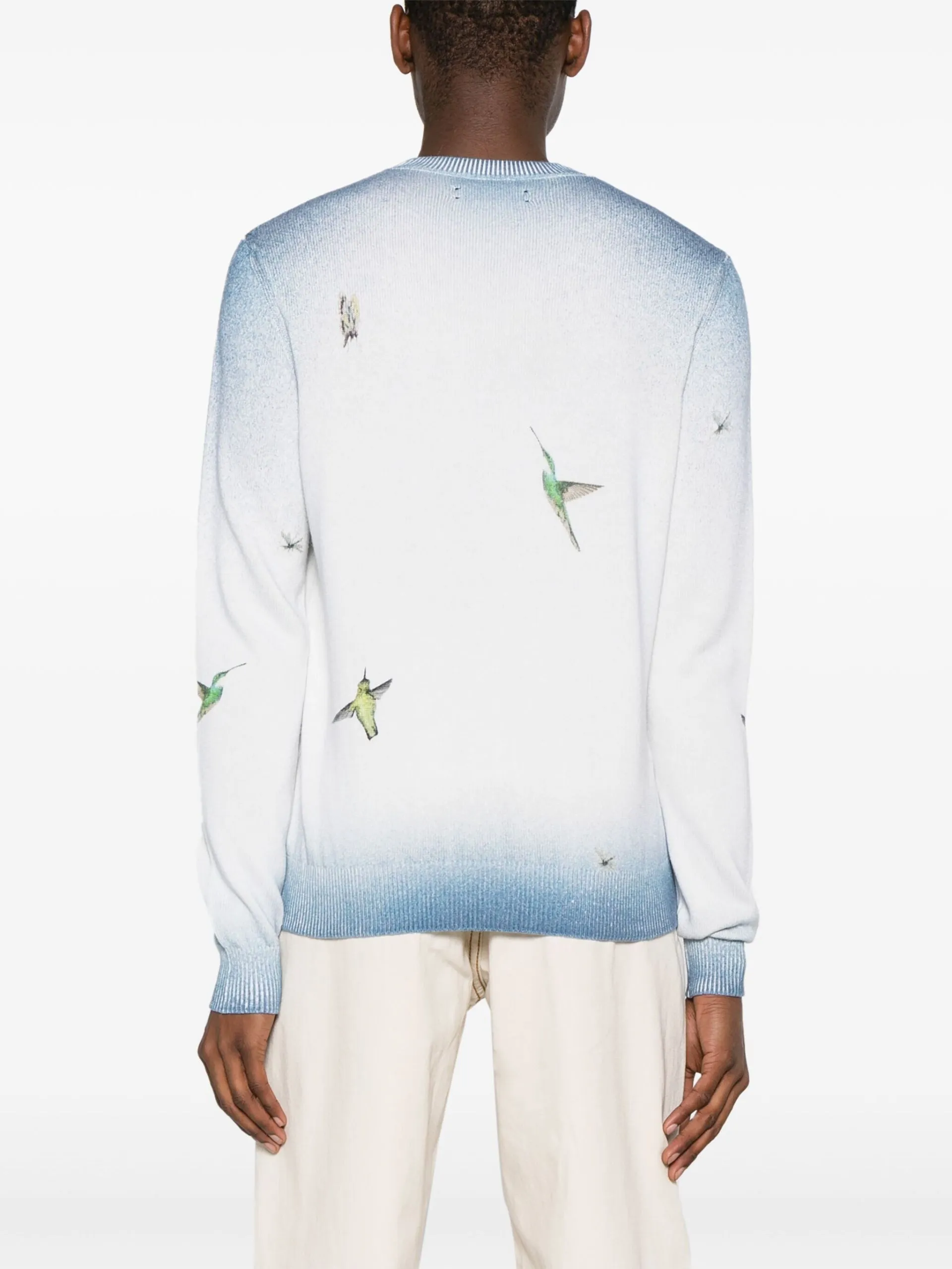 AMIRI  |Crew Neck Pullovers Flower Patterns Cashmere Street Style