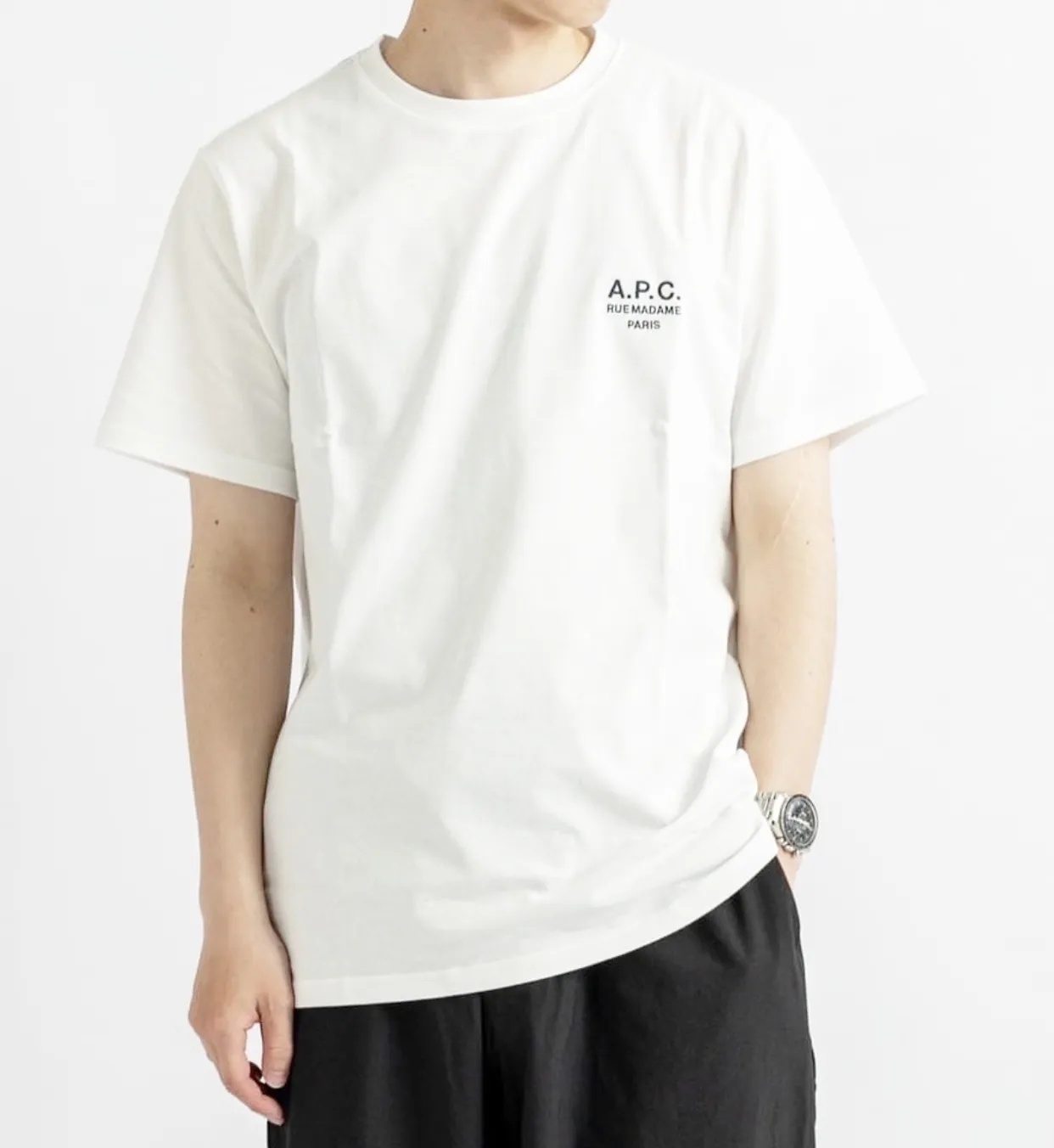 A.P.C.  |Crew Neck Pullovers Unisex Street Style Cotton Short Sleeves