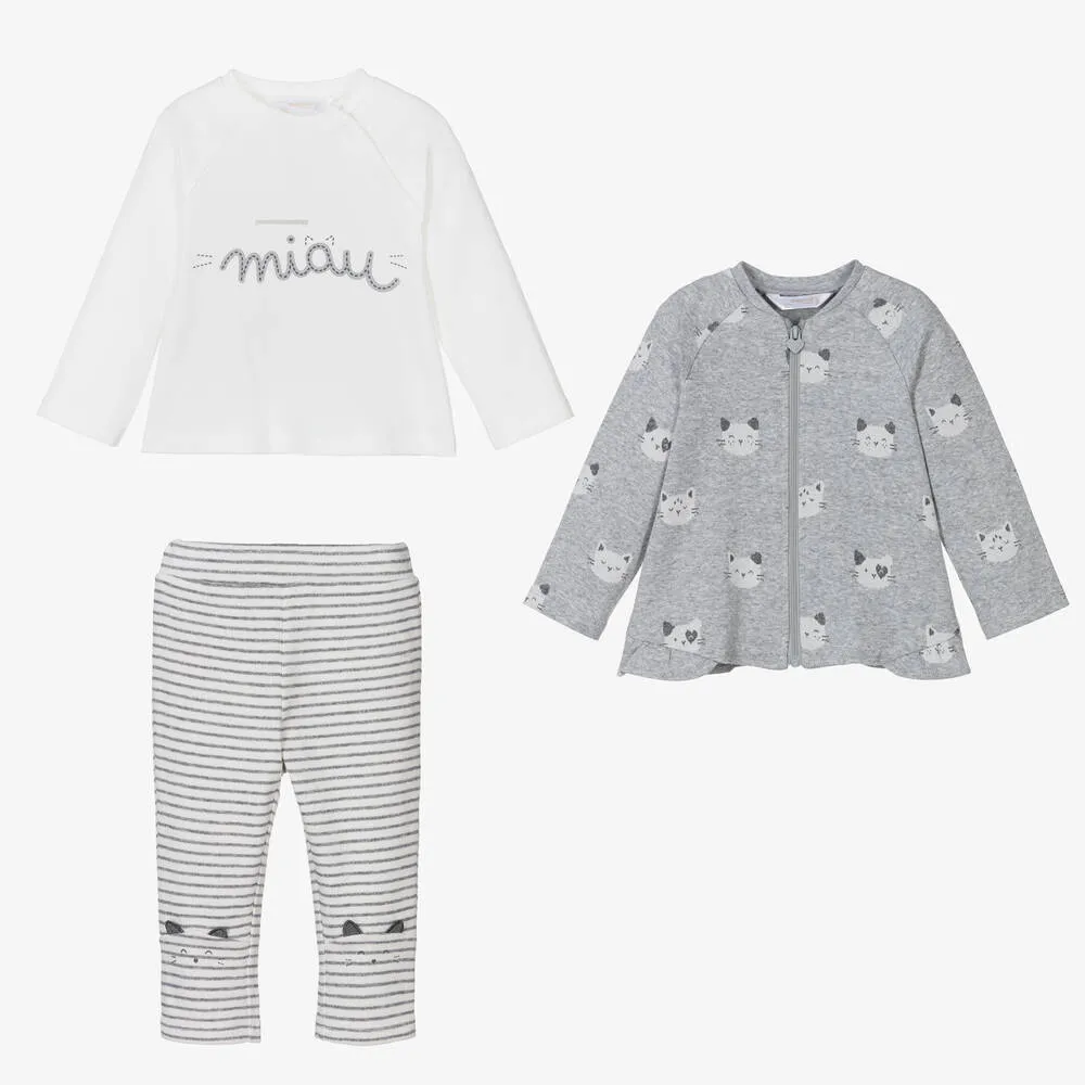 Baby Girls Grey Leggings Set 