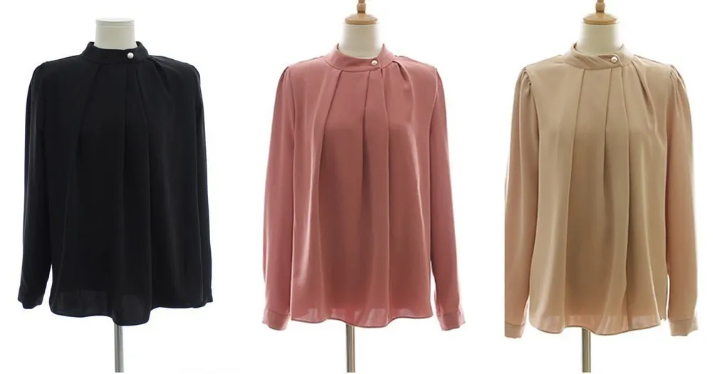 BADDIARY  |Chiffon Long Sleeves Office Style Elegant Style Puff Sleeves