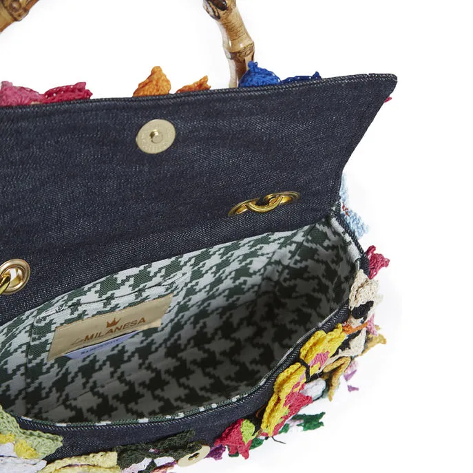 BAG OSTUNI CLUTCH IN JEANS Woman Multicolor