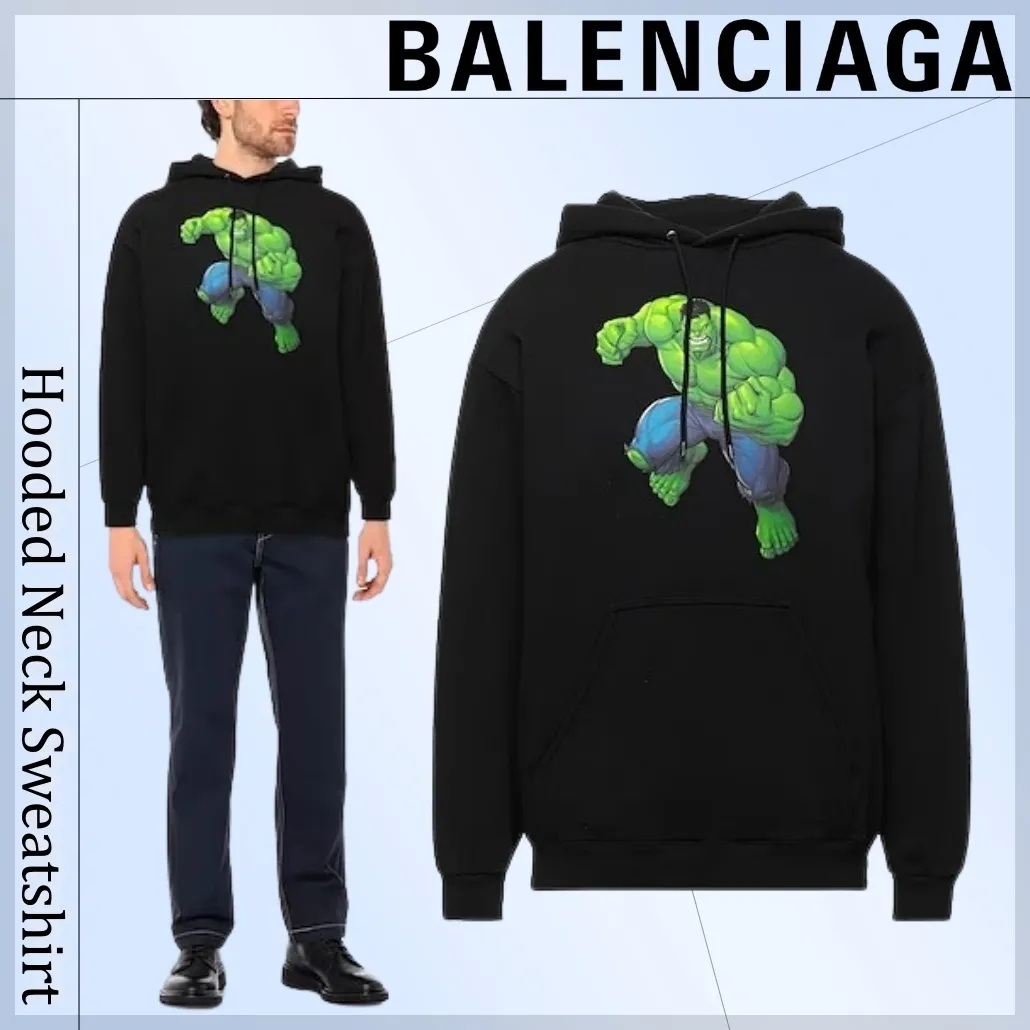 BALENCIAGA  |Street Style Long Sleeves Cotton Luxury Outlet Sweatshirts