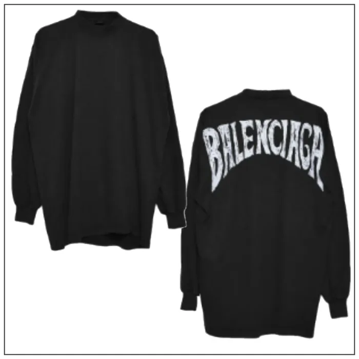 BALENCIAGA  |Unisex Street Style Long Sleeves Long Sleeve T-shirt Logo