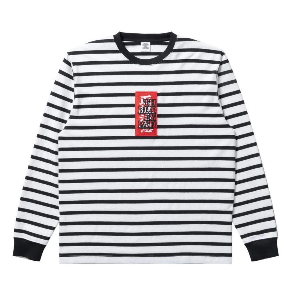 BlackEyePatch  |Stripes Unisex Street Style Long Sleeves Cotton