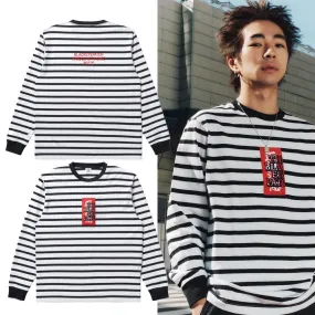 BlackEyePatch  |Stripes Unisex Street Style Long Sleeves Cotton