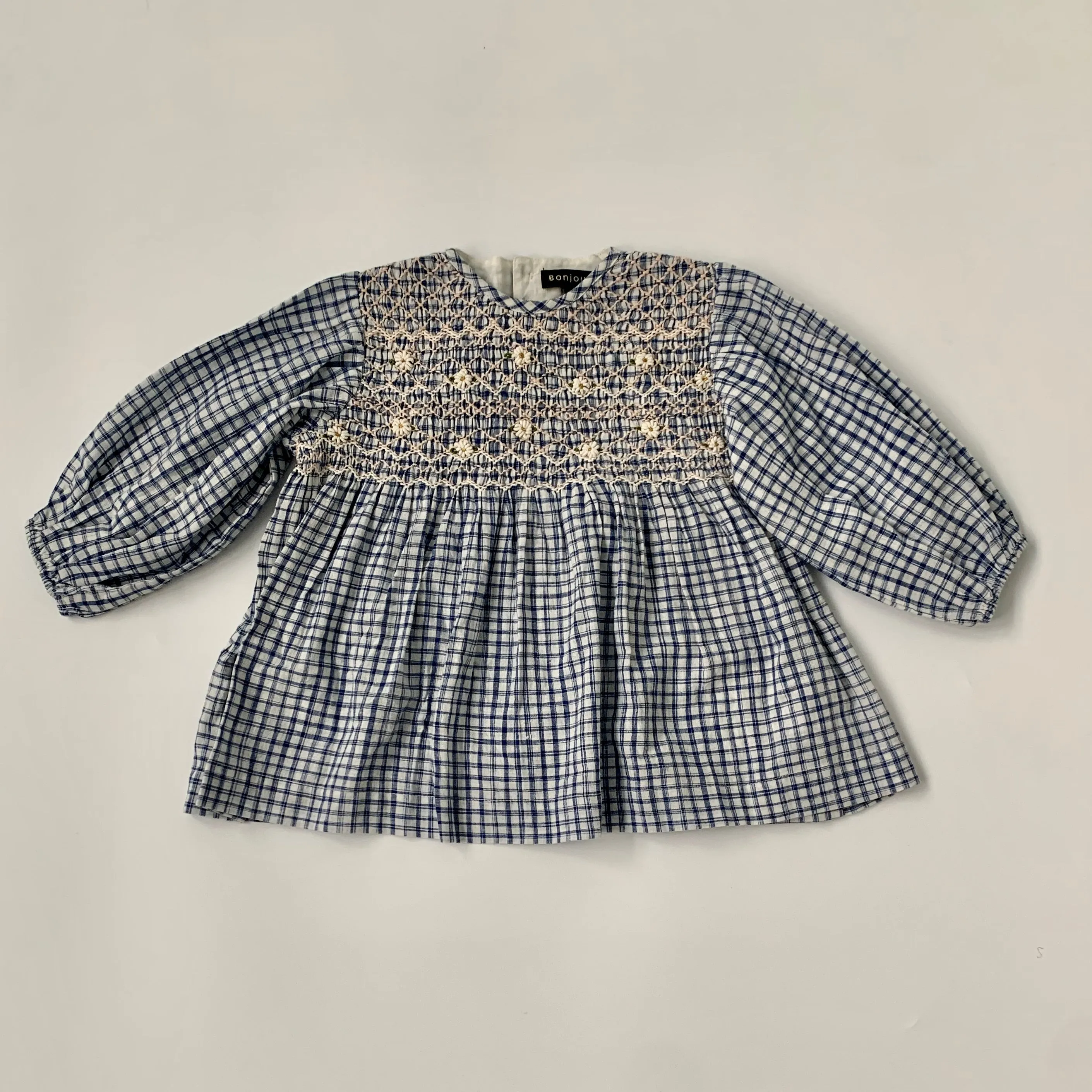 Bonjour Check Blouse With Embroidery: 6 Years (Brand New)