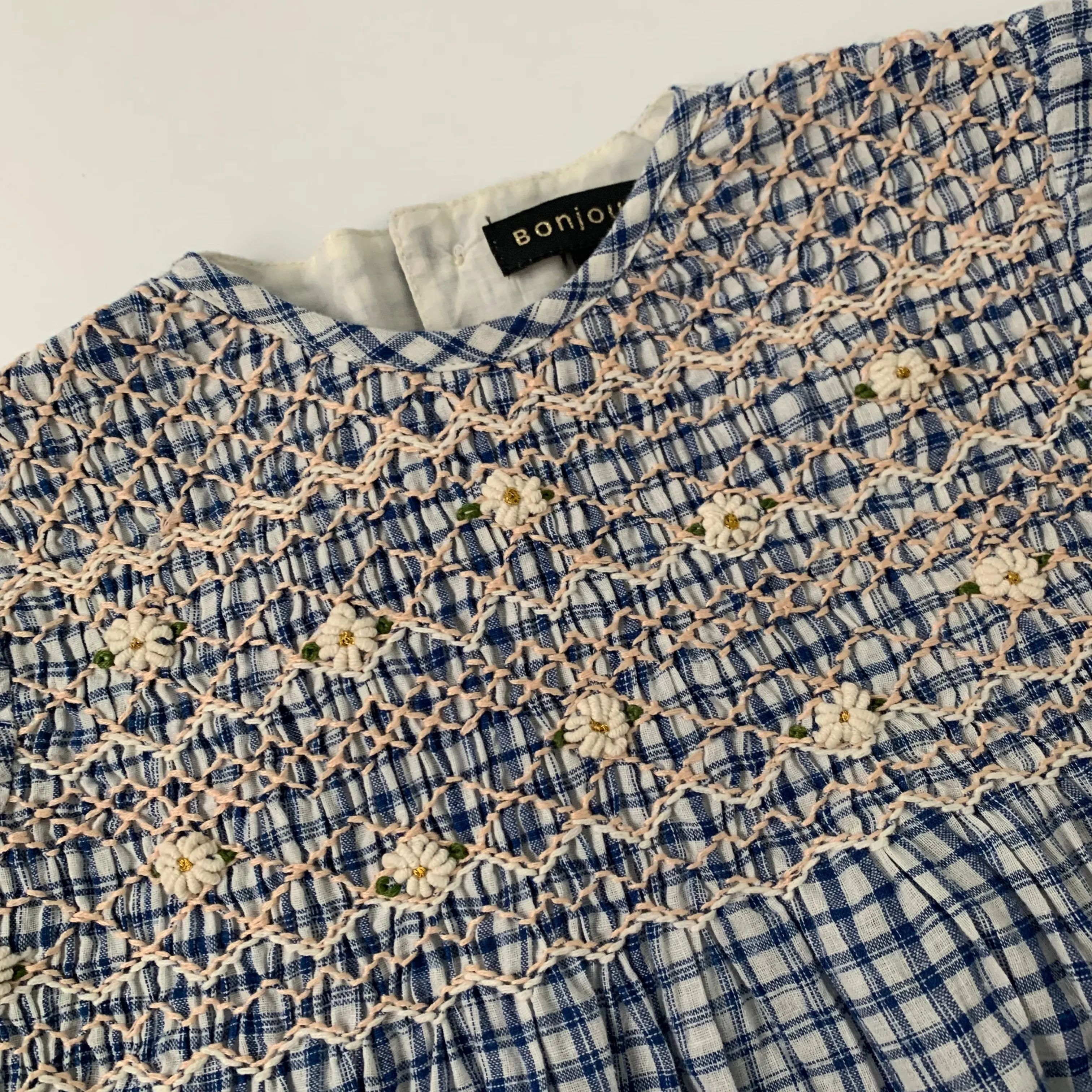 Bonjour Check Blouse With Embroidery: 6 Years (Brand New)