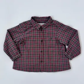 Bonpoint Red Tone Check Shirt With Collar And Pocket: 2 Years