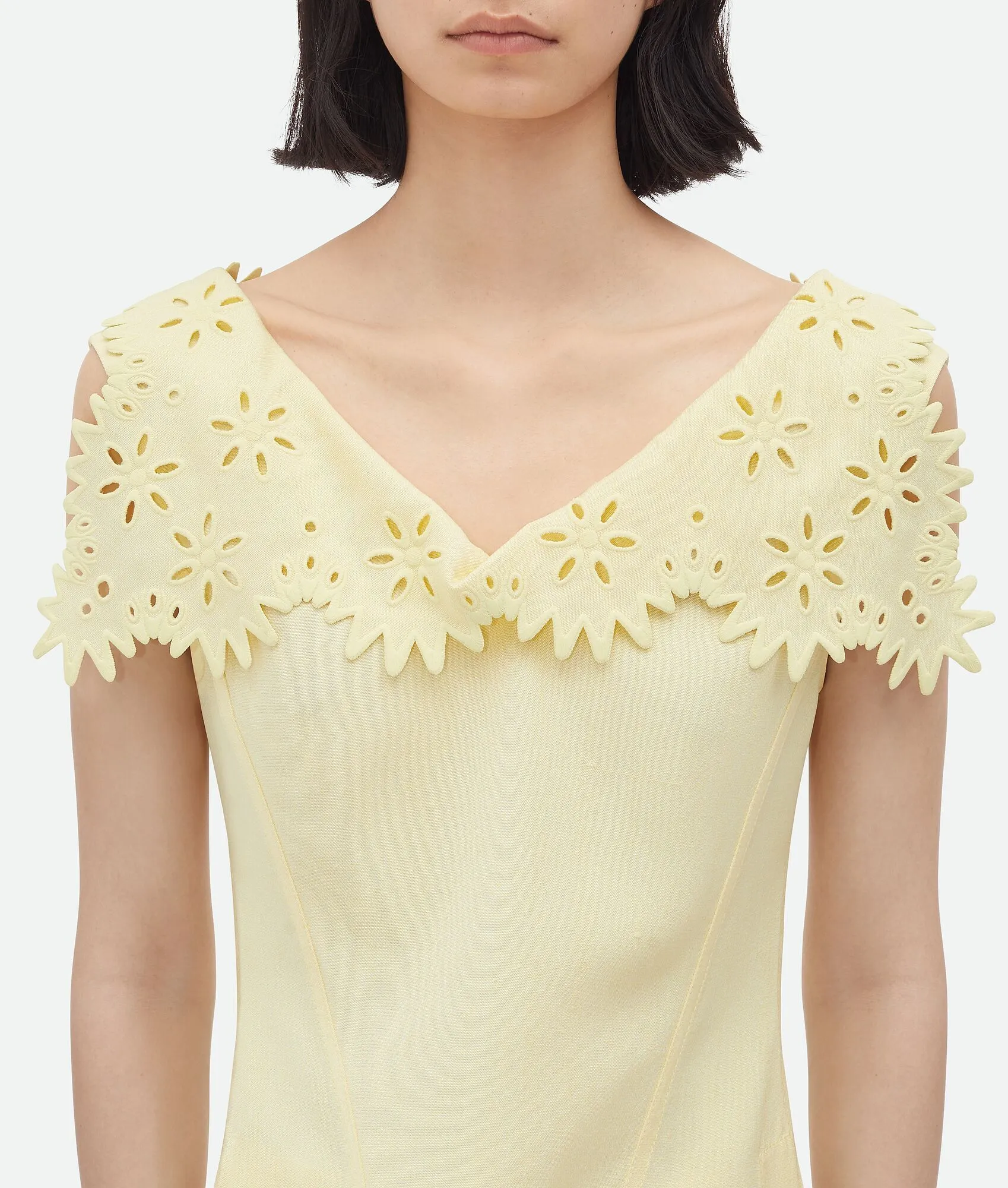 BOTTEGA VENETA  |English embroidery viscose and silk top