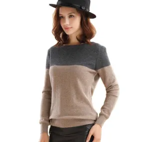 Brand New Autumn Winter Pure Wool Female Sweater Plus Size Thin Knitted Long Sleeve O-neck Pullovers Hot  70045 SM6