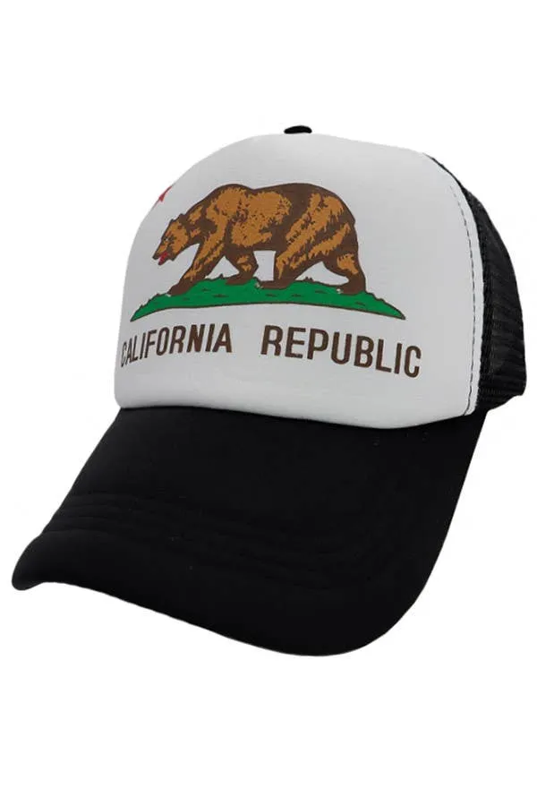 California Republic Grizzly Bear Trucker Hat