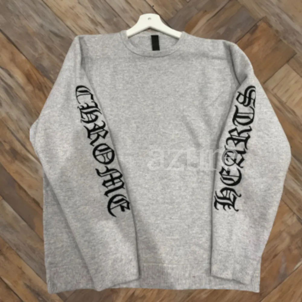 CHROME HEARTS  |Crew Neck Pullovers Unisex Street Style Long Sleeves Plain