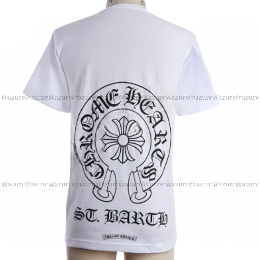 CHROME HEARTS  |Pullovers Street Style Plain Short Sleeves Logo T-Shirts