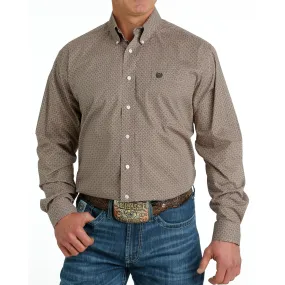 Cinch Men's Brown Geo Print Shirt