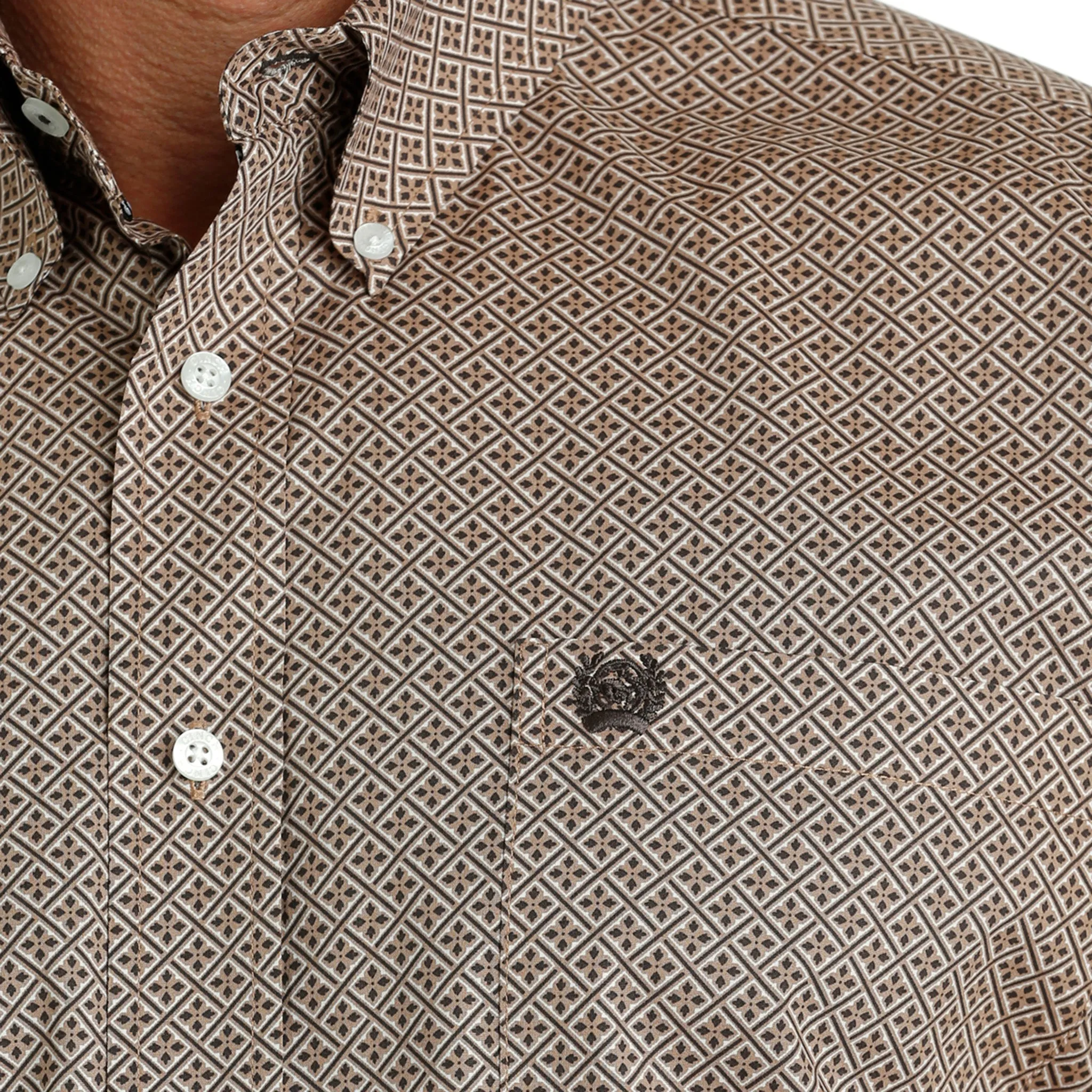 Cinch Men's Brown Geo Print Shirt