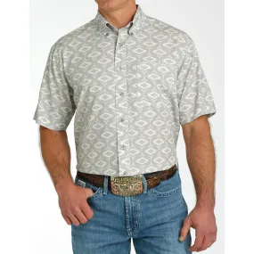 Cinch Men's Grey Southwest Aztec Short Sleeve