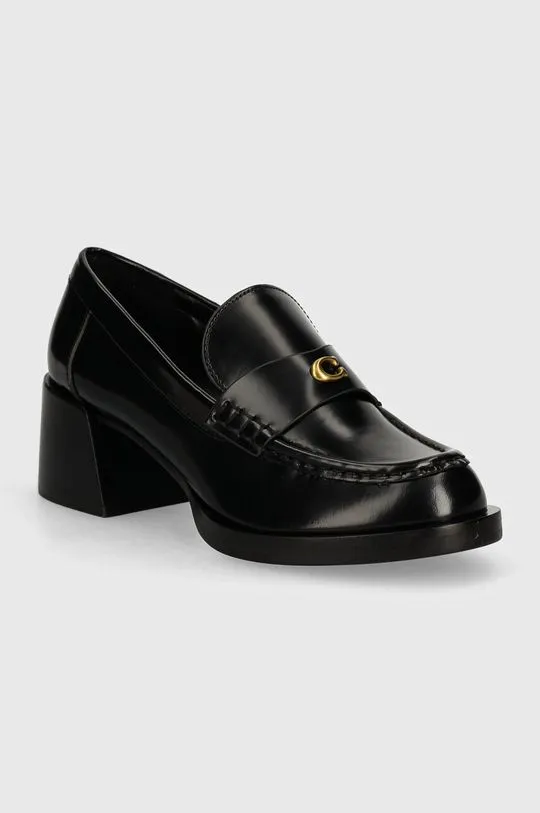 Coach leather court shoes Natalie black color CU228