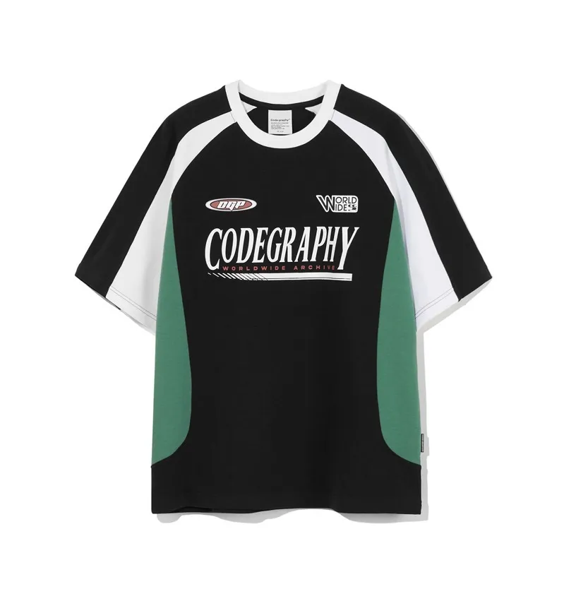 Code graphy  |Crew Neck Pullovers Unisex Cotton Short Sleeves With Jewels