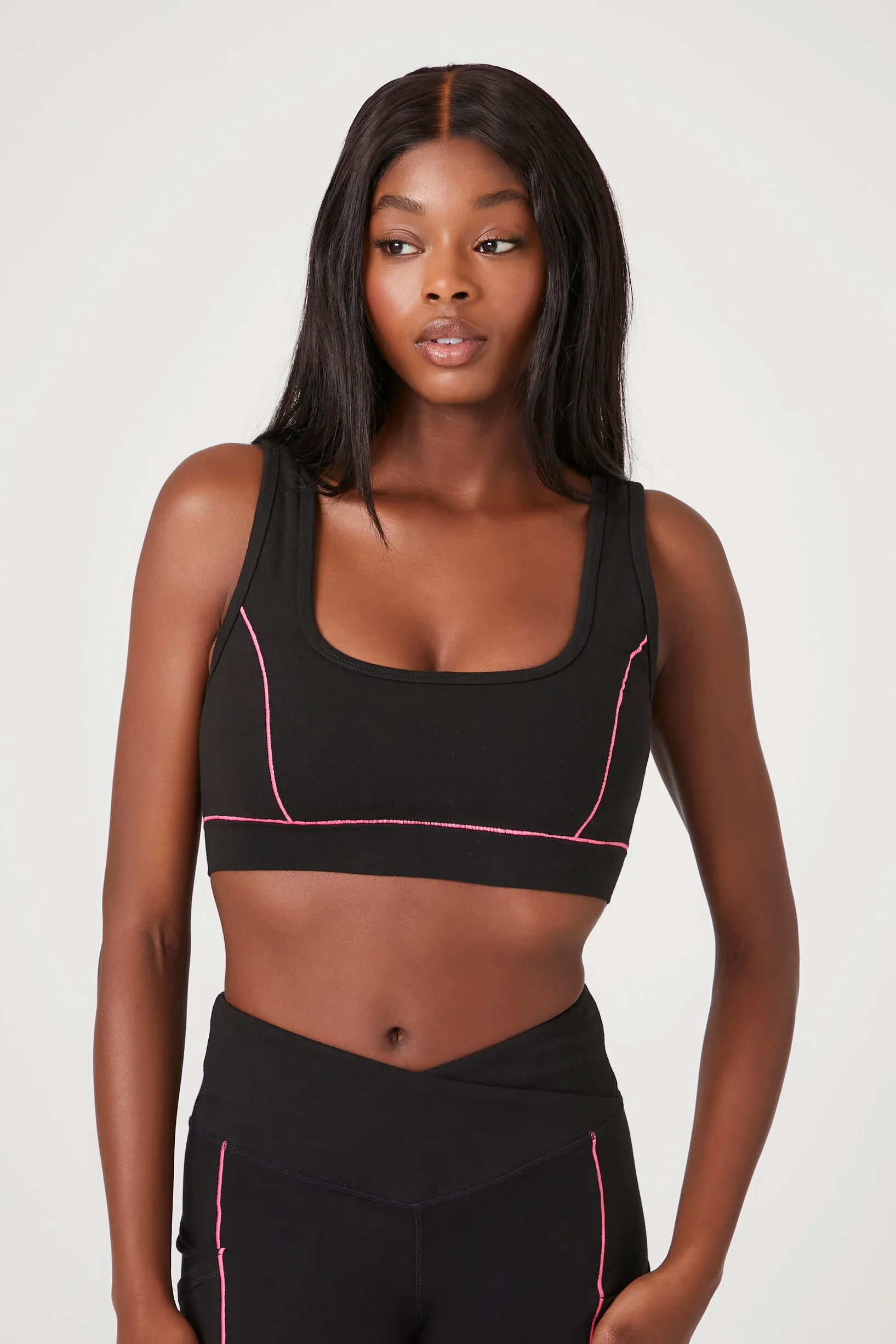 Contrast-Seam Sports Bra