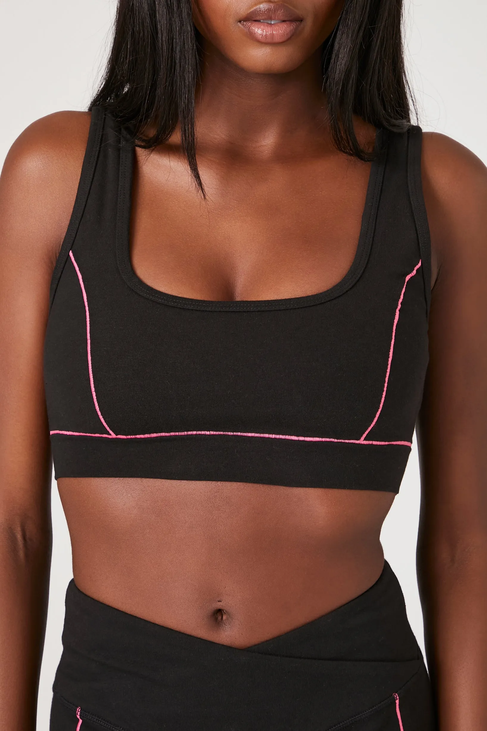 Contrast-Seam Sports Bra