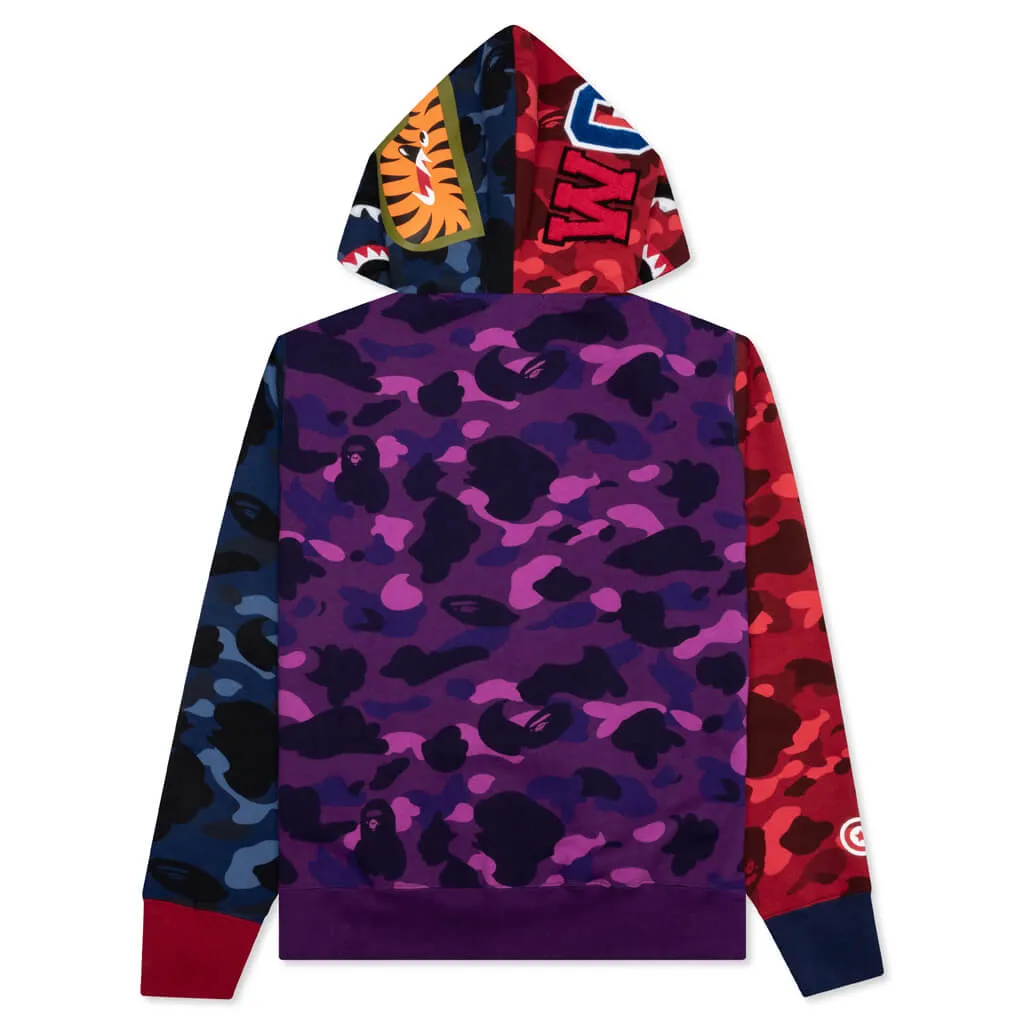 Crazy Shark Wide Fit Full Zip Double Hoodie - Multi