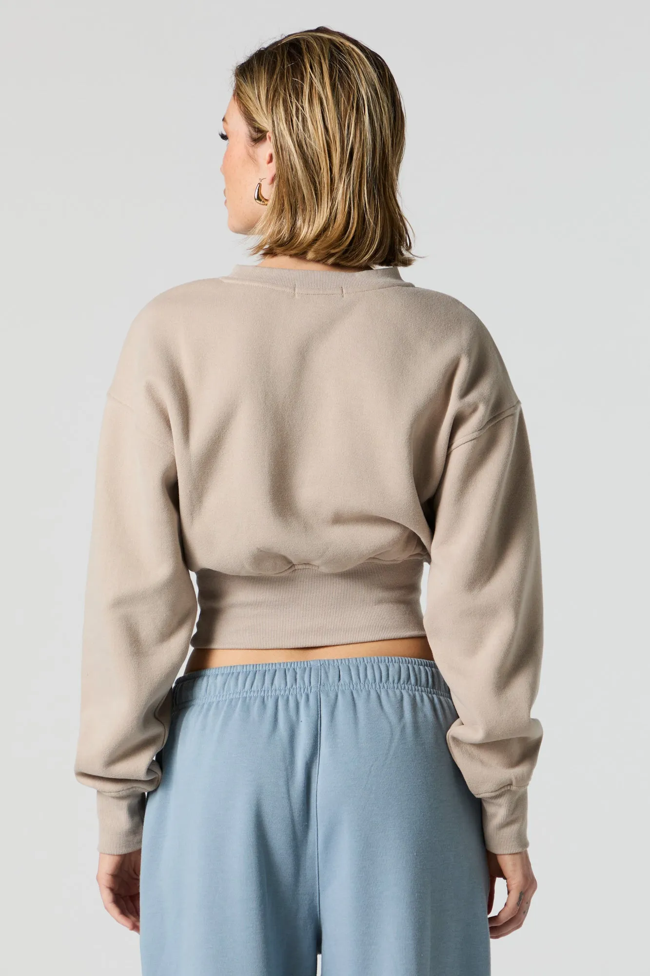 Crewneck Long Sleeve Crop Sweatshirt