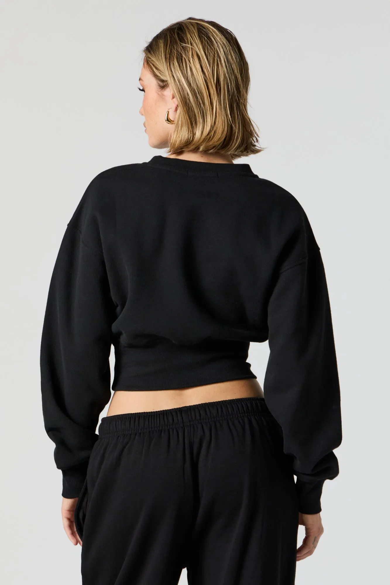 Crewneck Long Sleeve Crop Sweatshirt