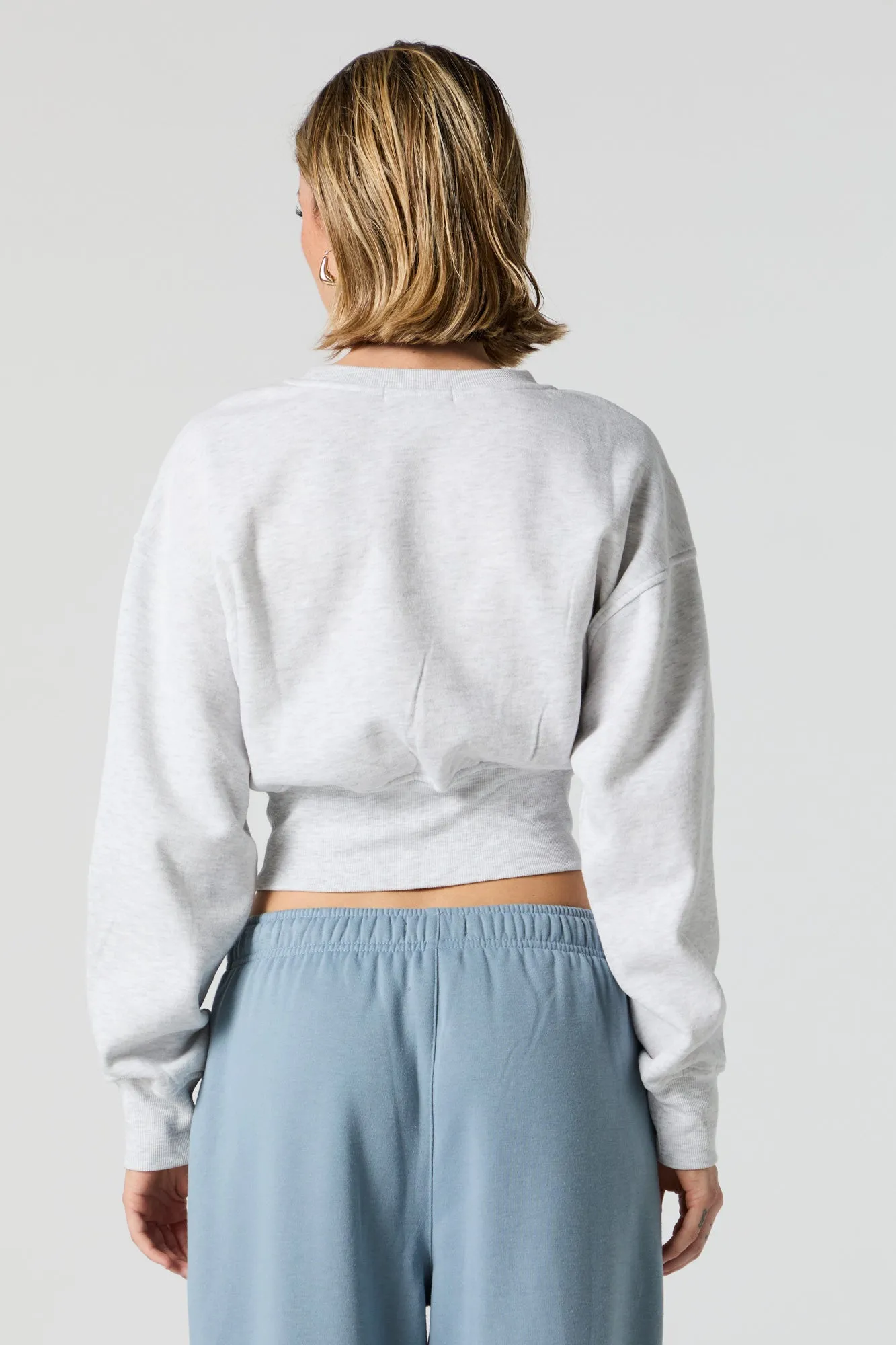 Crewneck Long Sleeve Crop Sweatshirt