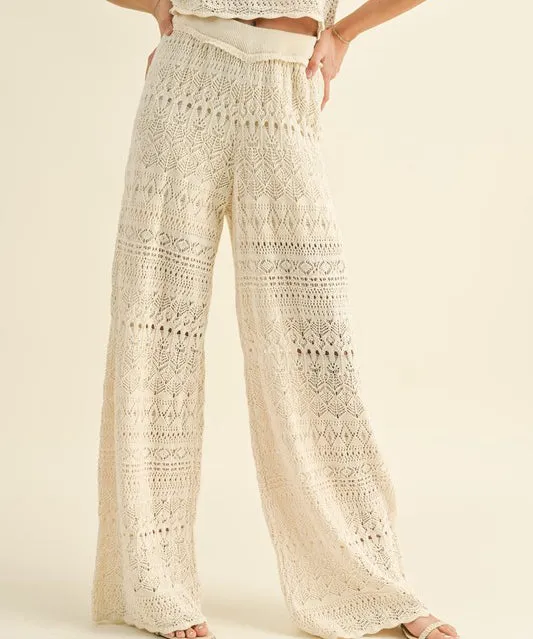 Crochet Pattern Pants - Beige