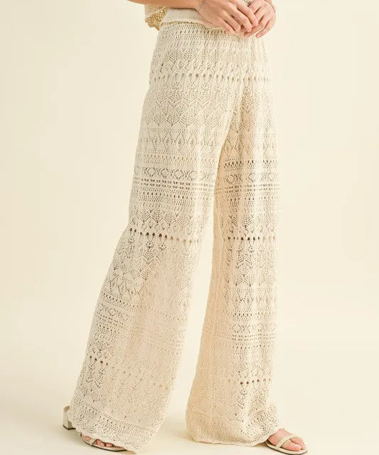 Crochet Pattern Pants - Beige