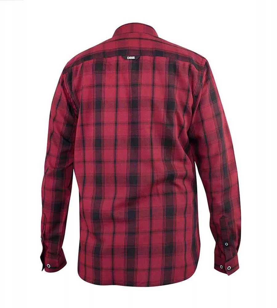 D555 Mens Red Check Shirt Long Sleeves With Chest Pocket (BENALLA)