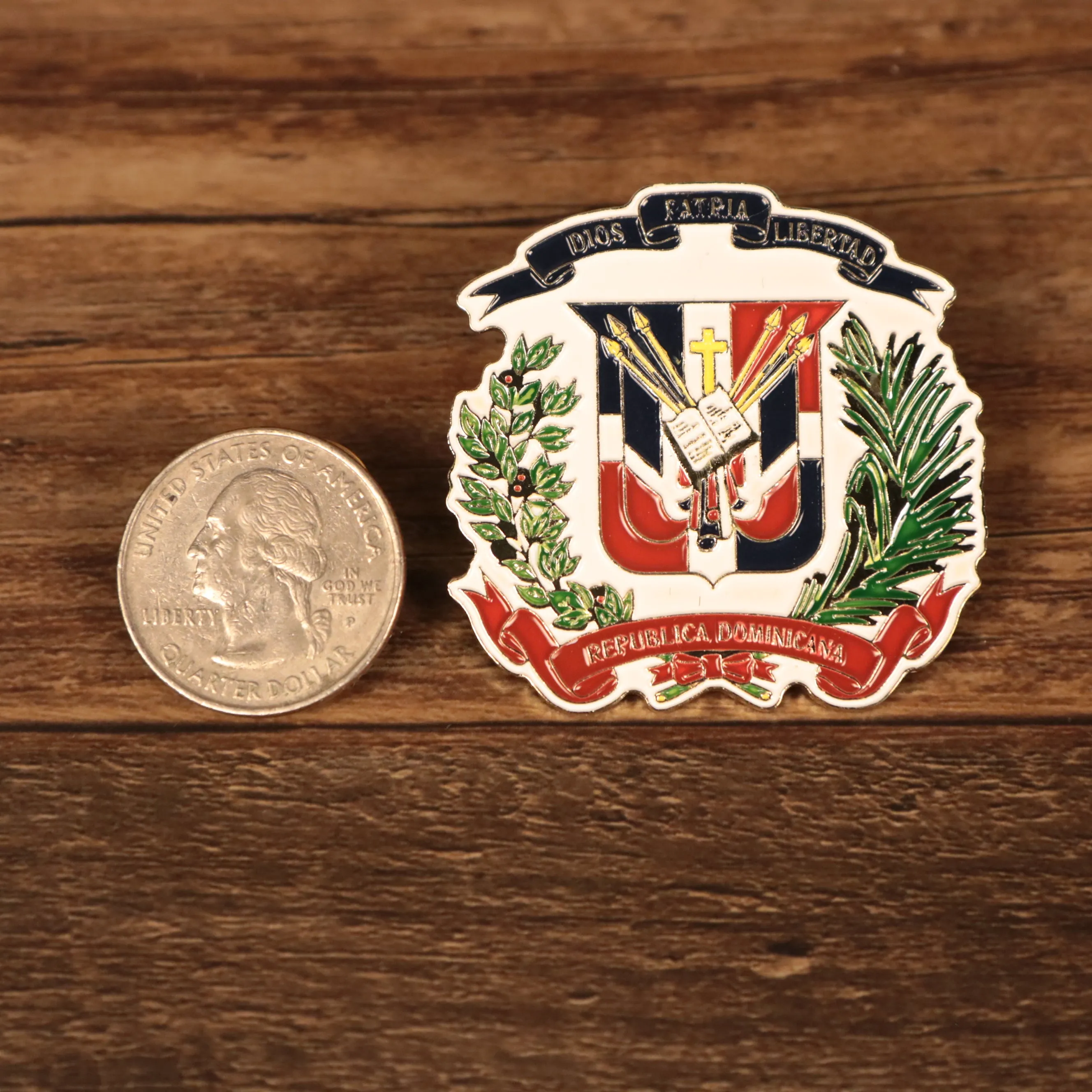 Dominican Republic Crest Fitted Cap Pin | Enamel Pin For Hat