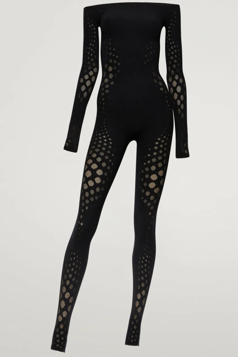 Dots Illusion Net Jumpsuit