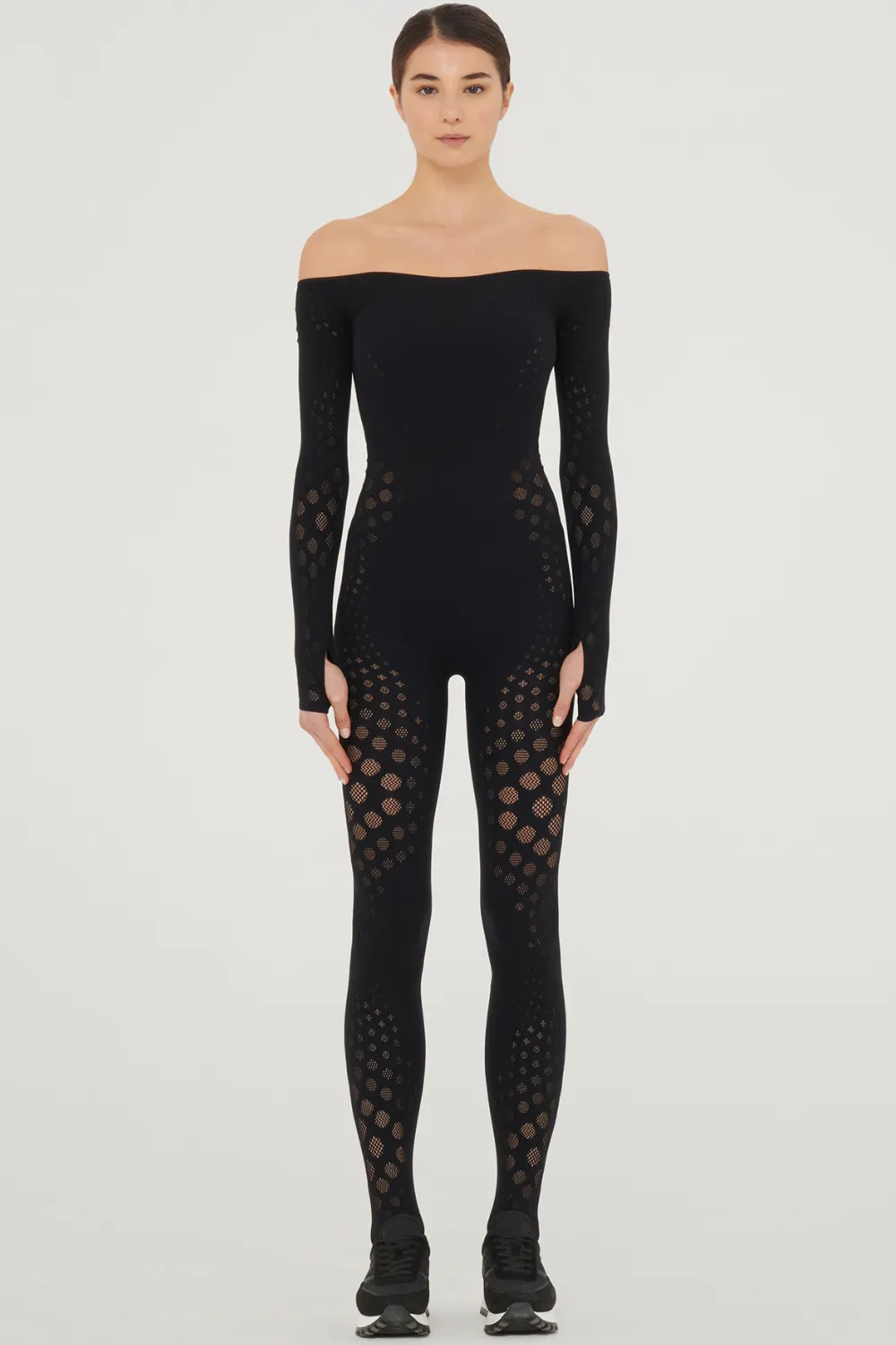 Dots Illusion Net Jumpsuit