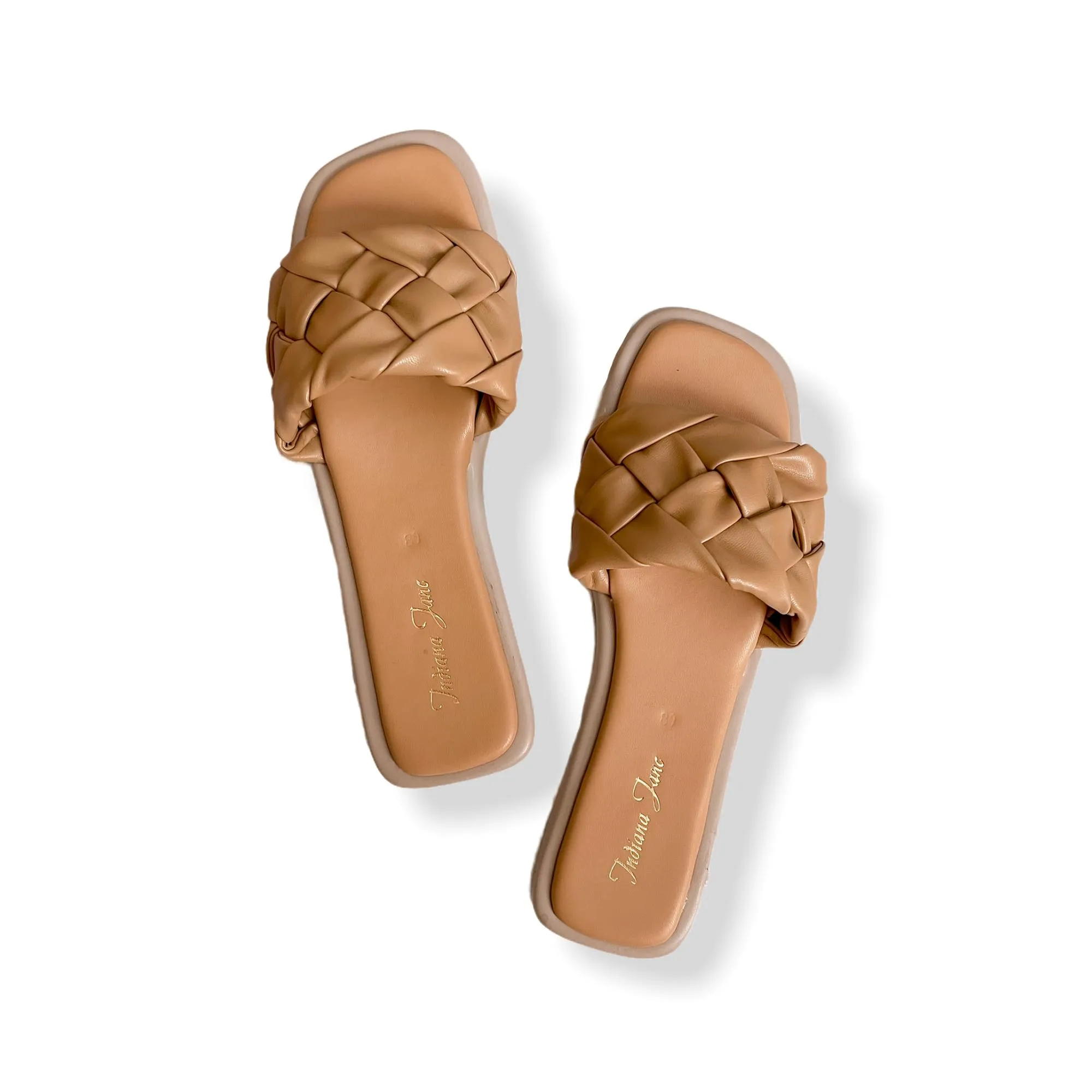 EMMA Mocha Braided Slide Flats