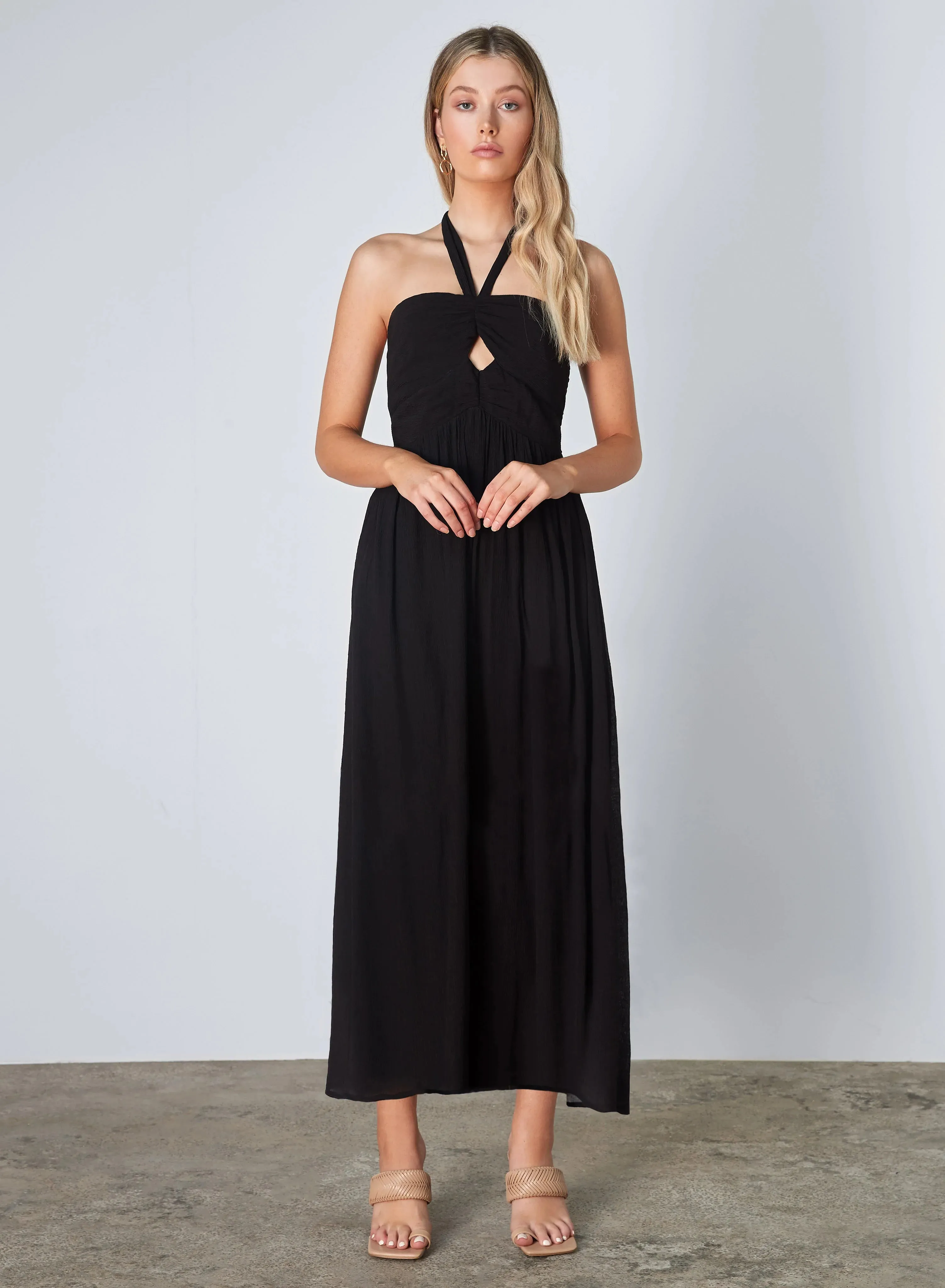 Esmaee Oceania Halter Dress - Black