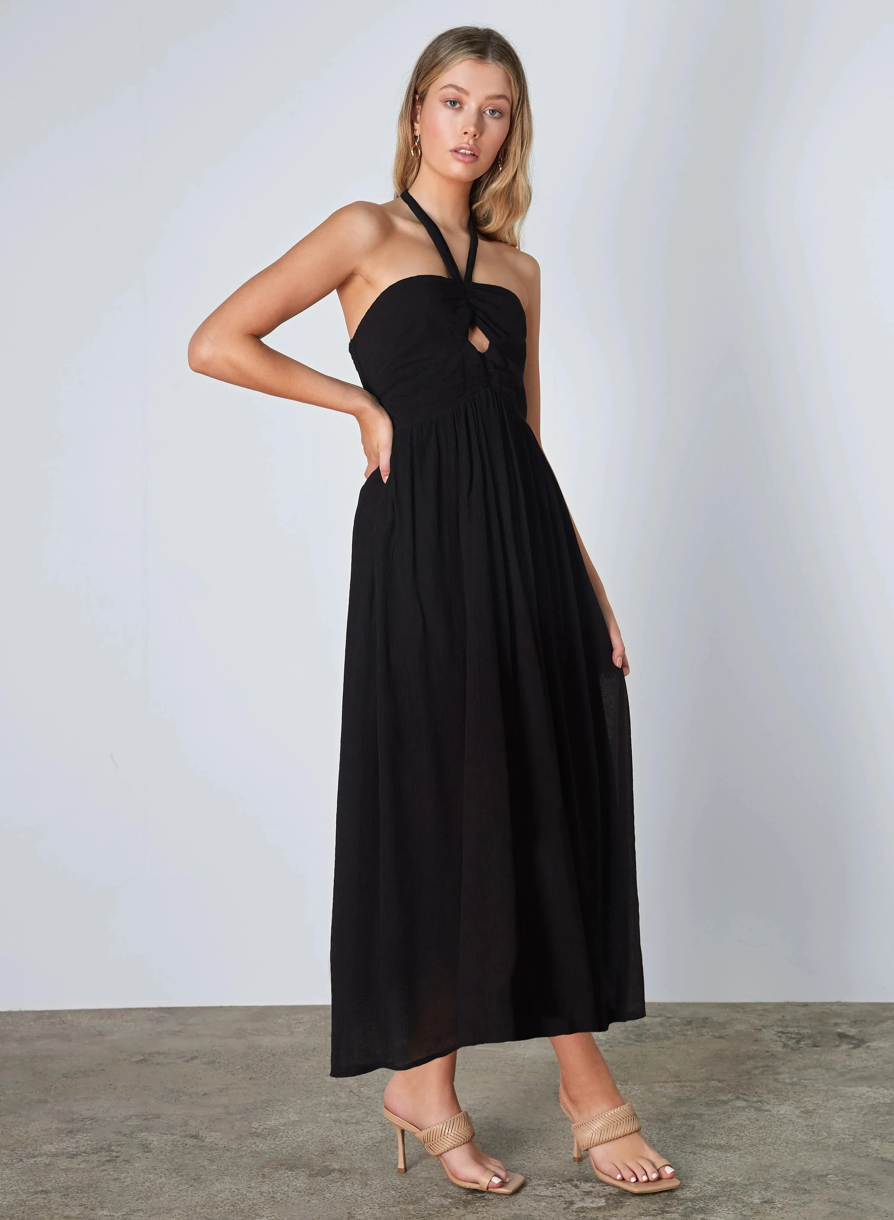 Esmaee Oceania Halter Dress - Black