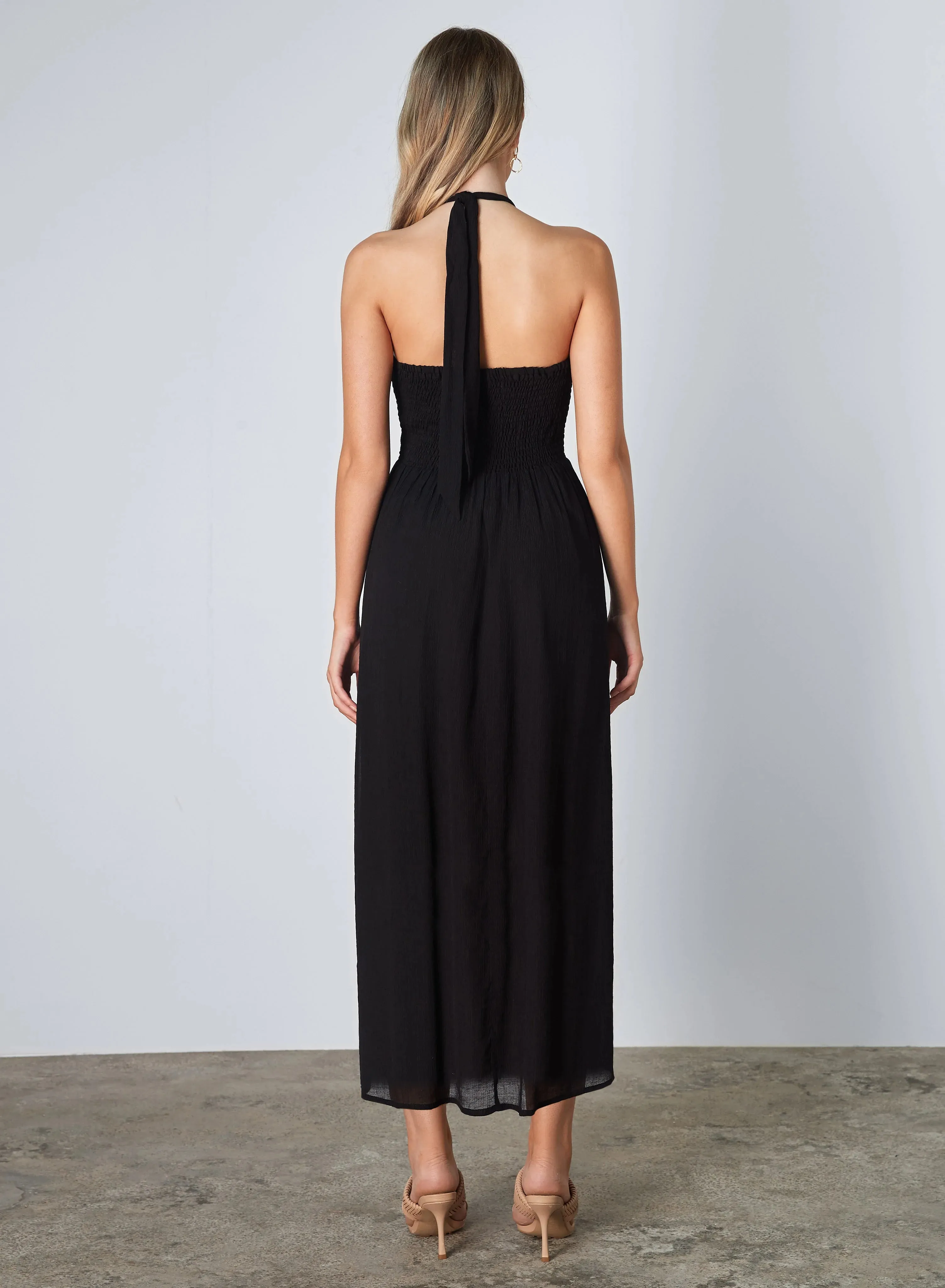 Esmaee Oceania Halter Dress - Black