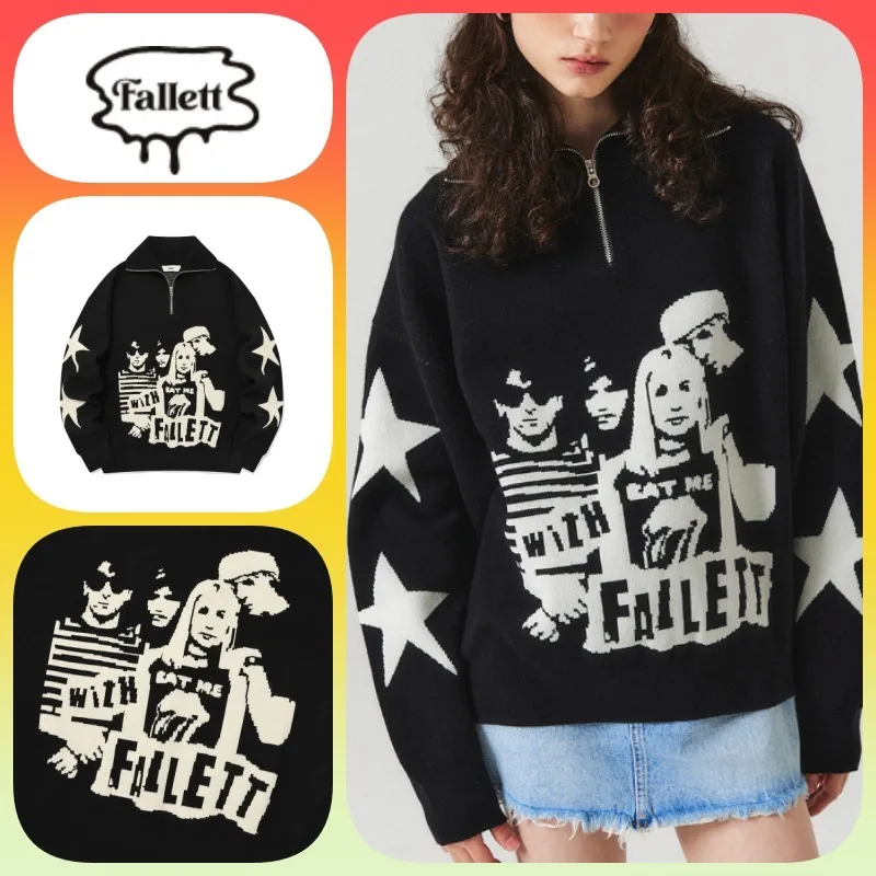 Fallett  |Unisex Long Sleeves Oversized Sweaters